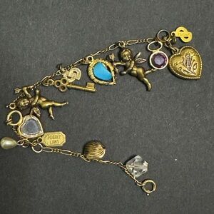 Pididdly Links Gold Tone Charm Bracelet